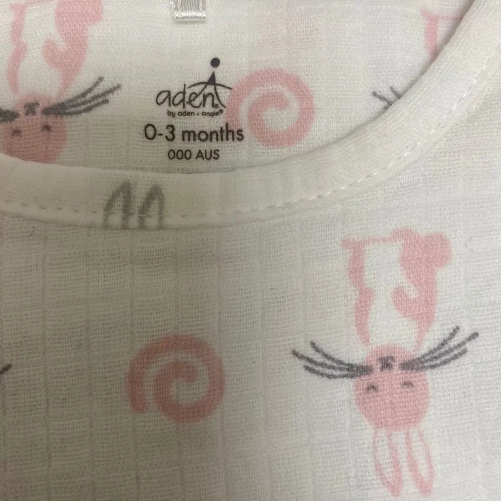 Aden & Anais Gray & Pink Bunny Onesie